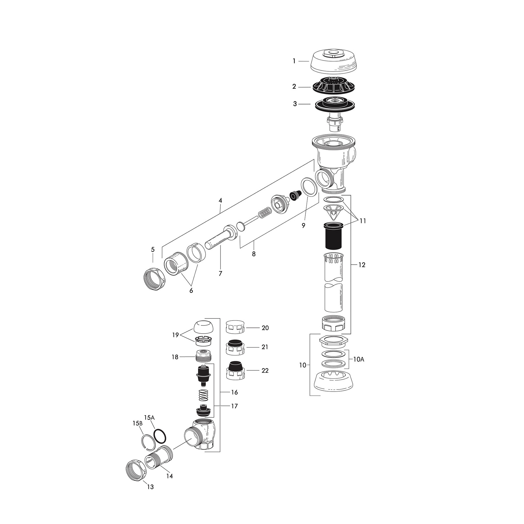 Line Drawing for Royal® Flushometer